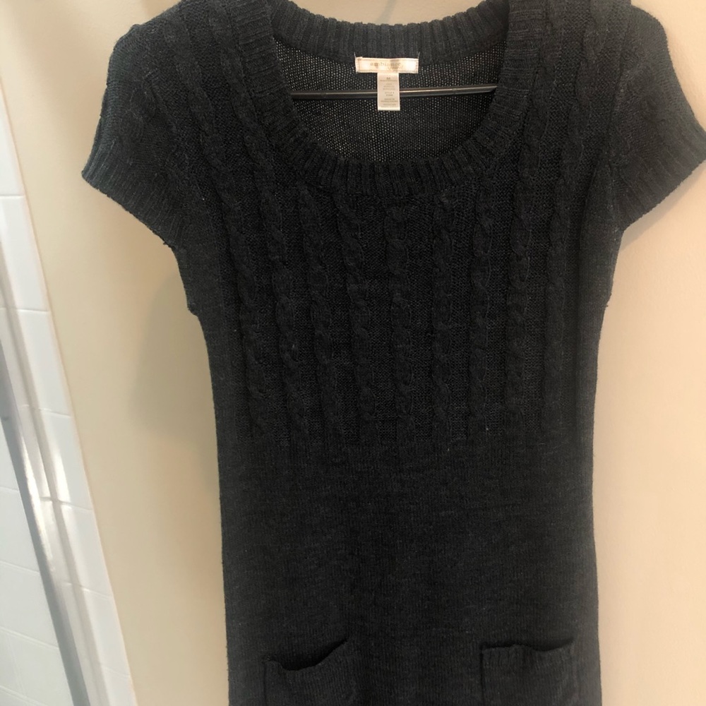 Grey knit sweater dress